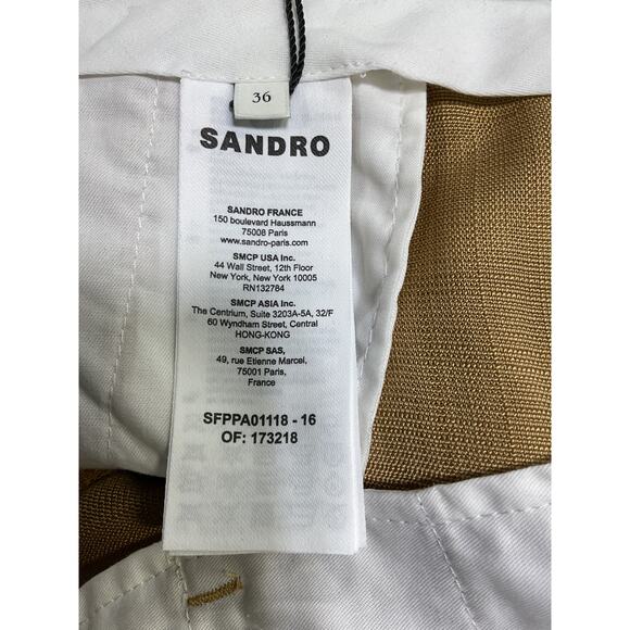 Sandro Tailored Tapered Beige Viscose Trousers Size 36 - Picture 5 of 5